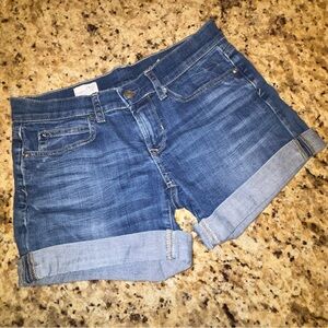 Classic Blue Denim Cuffed Women’s Sexy Boyfriend Shorts Size 26/2